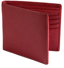 Dents Men's Beauley Pebble Grain Leather Slim Billfold Wallet with RFID Blocking Protection Berry ONE