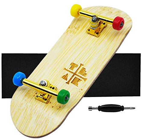 Teak Tuning Prodigy Prolific Griffbrett, 34 mm x 97 mm, handgefertigt, aus Bambusholz, O-Ring-Stimmung, 100D Polyurethan-Räder, Stahlsicherungsmuttern