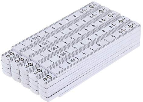 iplusmile Folding Rule ABS Plastic, 5Pcs Carpenters Ruler Folding Carpenters Rule Measuring Stick in Inches Fold Up Measuring Tool