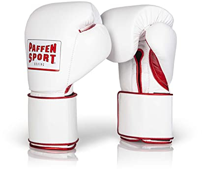 Paffen Sport «PRO Wide» Boxhandschuhe mit Klettverschluss; weiß/rot; 18UZ