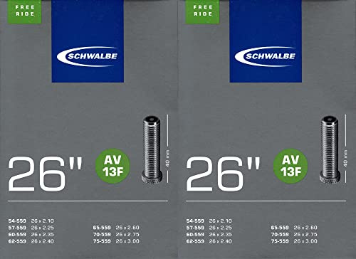 2X Schwalbe AV 13F 26 Zoll Freeride Schlauch Auto Ventil