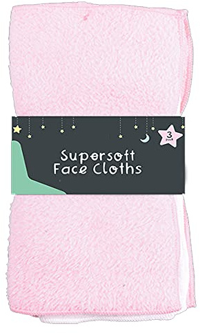 Zale Yardley Baby Face Cloth, Pack of 3, Baby Face Towel, Microfiber Face Cleansing Cloth, Polyester Wash Cloth, Fast Drying, Extra Absorbent, 30 x30 Baby Bath Towels (Pink)