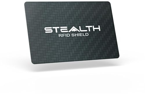 Stealth Shield Carte de Blocage RFID – Dispositif bloqueur RF/NFC à Force maximale, 1 lot, 1 Pack, Minimaliste