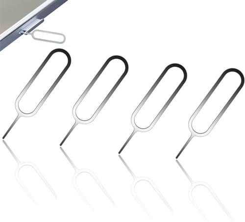 AnaTI 4 Stück SIM Karte Nadel, SIM Kartenfach Entfernung Werkzeug, SIM Kartenträger Auswerfer Pin Auswerfen Removal Tool, Kompatibel mit Allen Handys, Smartphones, QKZ-001