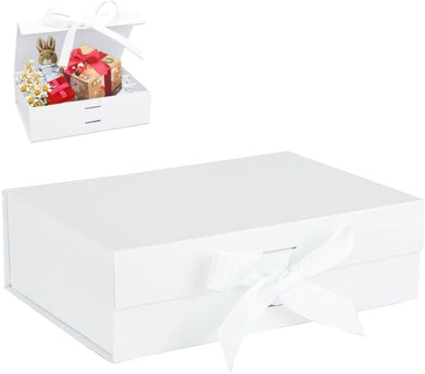 Cajas de Regalo, Cajas de Regalo Magnéticas con Tapas, Caja de Embalaje de Regalo Reutilizable, Pequeñas Cajas de Cartón, para Cumpleaños, Navidad, Día de San Valentín (Blanco)