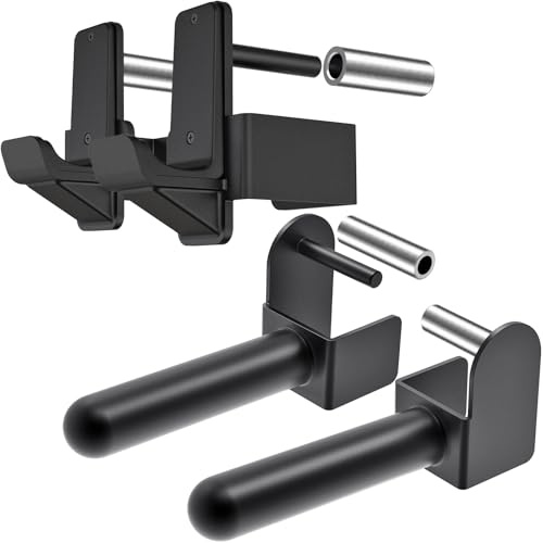 Kipika Set di ganci a J e supporto per dischi per power rack da 7,6 x 7,6 cm con foro da 1,5 cm o 2,5 cm, accessori per squat rack per allenamento della forza e stoccaggio dei pesi, adatto per dischi