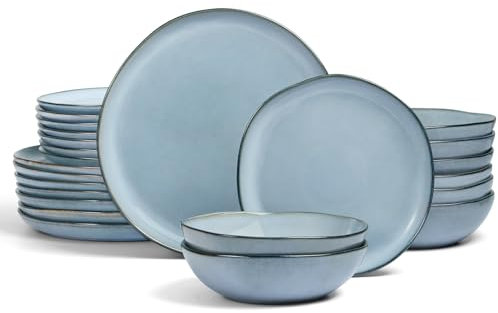 Onader Set di stoviglie da 24 pezzi, blu