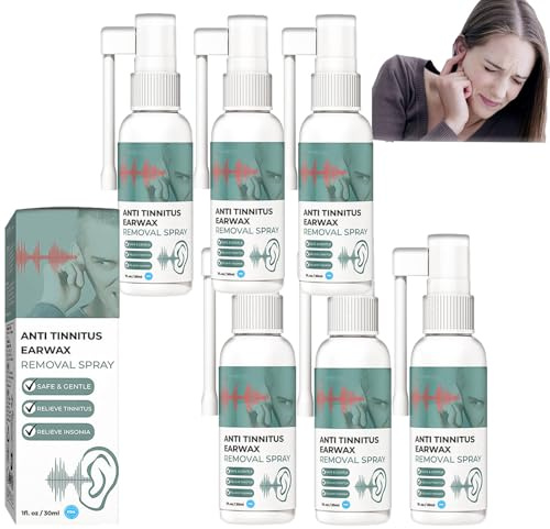 Spray zur Wiederherstellung des Gehörs, Ohrenschmalz-Reinigungsspray, Tinnitus-Spray für das Ohr, Anti-Tinnitus-Ohrenschmalz-Entfernungsspray, Ohrenreiniger zur Ohrenschmalz-Entfernung (6pcs)