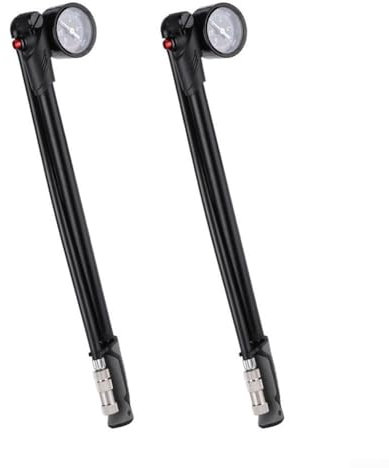 Fahrrad-Gabel-Stoßdämpferpumpe, Aluminiumlegierung, Hochdruck-Luftpumpe mit Manometer, 300 PSI, T-Griff-Design für Mountainbike-Reifenwartung (B)