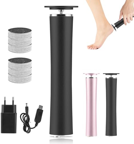 Feelhap Pedicure Elettrico Professionale Piedi, Lima Elettrica per Piedi con 60 Dischetti Sostituibili, Ricaricabile Rimuovi Calli Piedi Elettrico, Kit Pedicure per Calli,Duroni,Talloni e Screpolati