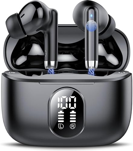 2026 Nuovo Cuffie Bluetooth, QXQ Auricolari Bluetooth 5.4 Hi-Fi Stereo con 4 ENC Mic, 40 Ore Mini Cuffiette Bluetooth Cancellazione Rumore Cuffie Wireless, Cuffie Senza Filo per Android/iOS, Nero Puro
