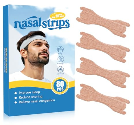 ZAHRVIA Bandelettes Nasales Anti Ronflement 80 Pièces - Extra Fortes, Patch Nez Respiration pour une Meilleure Nuit de Sommeil, Améliore la Respiration pour le Sport