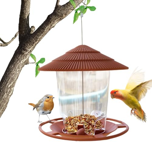 Alimentadores para Aves Al Aire Libre - Estación de Alimentador de Aves Resistente A Ardilla, para Pájaros Transparente - Para Loros Pecatúteros Agarraderas De Árbol Rama Balcón Terraza
