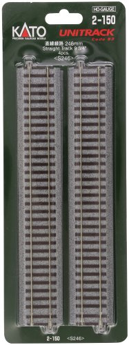 Kato H0 Unitrack 2-150, binario dritto, 246 mm, 4 pezzi.