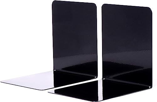 MAUL Buchstütze aus Metall (2er Pack) 14x12x14cm | Bücherhalter, Organzier für Kinder, Bücher, Büro, Regal | Bücherstütze möbelschonend aus stabilem Metall | Stilvoller Buchhalter | Schwarz
