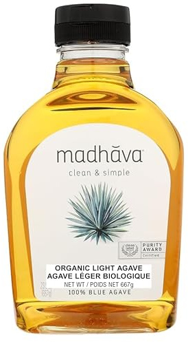 Madhava Naturally Sweet Organic Blue Agave Low-Glycemic Sweetener, Golden Light, 23.5 Ounce