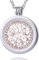 Morella Damen Halskette 70 cm Edelstahl mit Amulett und Coin 33 mm Zirkonia Ornament im Schmuckbeutel