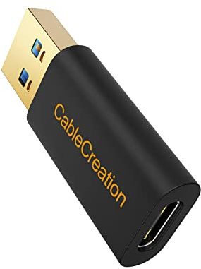CableCreation USB C auf USB Adapter, USB 3.0 Stecker zu C Buchse Konverter, Kompatibel mit Laptops Logitech StreamCam VR Link Adapter zum Aufladen