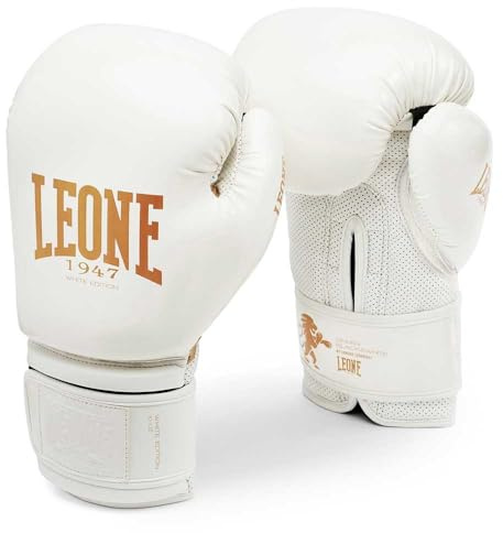 LEONE 1947 Gn059, GUANTI BOXE BLACK&WHITE - GN059 Unisex - Adulto, Bianco, 12 oz