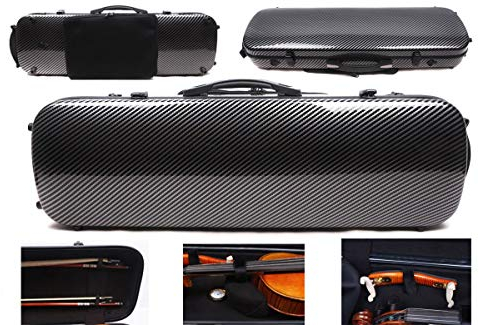 Yinfente 4/4 Violinenkoffer, 4/4 Violinen, Kohlefaser, Fiberglas, länglich, stark, leicht, volle Größe