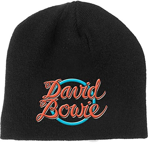 David Bowie Mütze Beanie 1978 World Tour Logo Nue offiziell Schwarz One Size