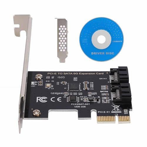 Zerone 2 Port PCI-E SATA Karte, PCI Express SATA 3.0 Controller 6 Gbit/s PCIe Karte SATA III Erweiterungskarte PCI-E Karten für Windows/Vista/Linux