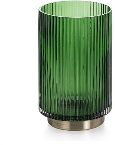 AmeliaHome Vase 12x19 cm Dekovase Tischvase aus Glas Dekoration Gallo Grün