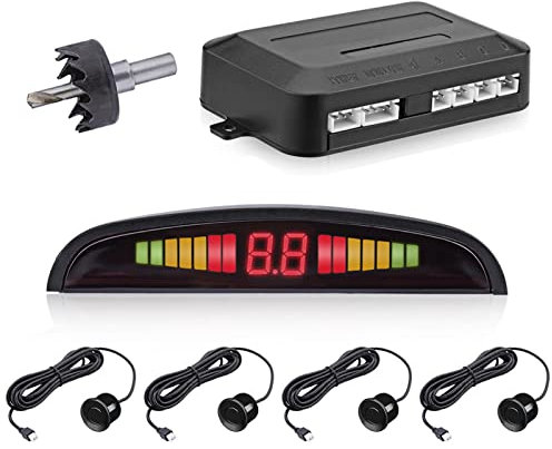 Kit sensore di parcheggio Auto Universale con 4 sensori di parcheggio, Display LCD, sensore di Sicurezza per parcheggio