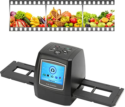 Escáner de Películas Y Diapositivas Digitales, Escáner de Películas Portátil con Pantalla LCD de 2,4 Pulgadas, Conversión de Películas Y Diapositivas de 35 Mm Y 135 Mm a Imágenes(EU)
