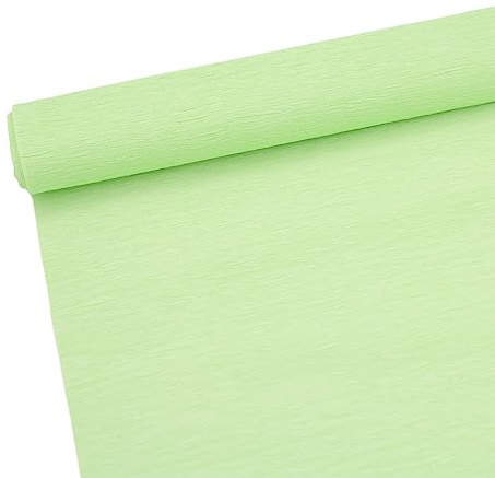 70 g premium crepe pappersrulle för blomtillverkning vit grön rosa crepe pappersark streamer, 25,4 cm bredd, 2,4 m längd (limegrön)
