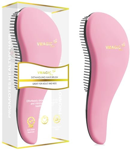 Entwirrungsbürste – gleiten Sie die Entwirrbürste durch verfilztes Haar, beste Bürste für Frauen, Mädchen, Männer und Jungen, zur Verwendung in nassem und trockenem Haar (Pink)