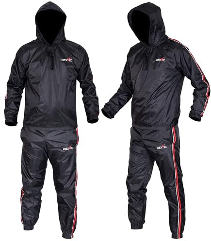 Kexvic Sauna Suit for Men and Women- Premium Sweat Gym Heavy Duty Sauna Exercise Fitness Suit for Boxing Full Body Workout Anti-Rip with Hood