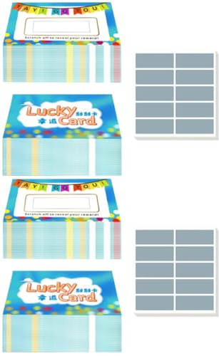 NUOBESTY 2 Sätze DIY-Rubbelkarte leere Rubbelkarten Aufkleber abkratzen Etiketten kleben bunte Rubbellose Festivalbedarf Weihnachten Papierkarte ein Etikett anbringen Grußkarte Liebhaber