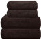 MyOwn Ultra Soft 4er-Pack Handtuch-Set, Baumwolle, enthält 2 übergroße Badetücher 70 x 140 cm, 2 Handtücher 50 x 90 cm, für den täglichen Gebrauch, kompakt und leicht — Braun