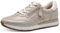 Tamaris Comfort Damen Sneaker flach zum Schnüren mit Reißverschluss, Beige (Beige Glam), 41 EU