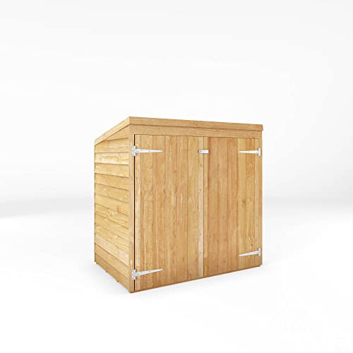 Waltons 5 x 3 Wooden Mower Storage Shed | Overlap Garden Shed with Pent Roof | Double Door Lawnmower Storage | 10 Year Anti-Rot Guarantee | 5x3 Outdoor Shed | 5ft x 3ft