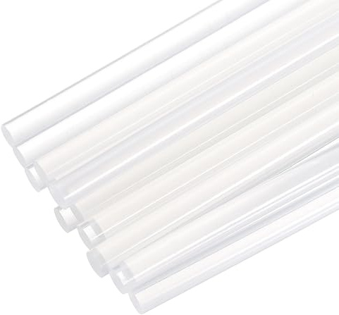 QUARKZMAN 16 Pezzi Mini Bastoncini Colla a Caldo, 0.28 Diametro x 5.91 Lunghezza Bastoncini Colla EVA, Mini Bastoncini Colla a Caldo Bianchi Trasparenti per Progetti Fai