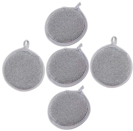 Beaupretty 5 Paños De Limpieza De Alambre Plateado De Doble Cara Esponjas De Alambre Trapos De Cocina Esponjas para Fregar Platos Estropajos para Fregar La Cocina Trapos De Limpieza De