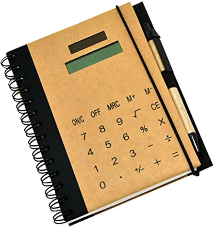 DIYEAH Notas Pequeño con Calculadora Solar Integrada Tapa Dura Resistente Cuaderno De Escritura Multifuncional para Estudiantes y Oficina para Apuntes Planificación y Viajes