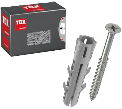 TOX Tassello ad espansione Barracuda 5/25 + S – Tassello con vite per pietra piena e calcestruzzo, alta tenuta, fissaggio sicuro, montaggio facile, 25 pezzi, codice 01319170