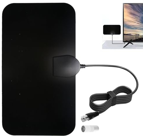 Antenna TV 4K per interni, Antenna TV digitale per interni da oltre 250 km di lunghezza per DTT DVB-T/DVB-T 2 con cavo da 3 m, antenna per la ricezione digitale HD/VHF/UHF/FM