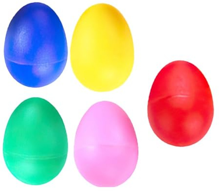 5 Pcs Egg Shakers,Percussion Musical Egg Maracas Eggs Shakers Easter for Babies Toddlers,Colorful DIY Painting Music Egg Toys for Kids(5 Colors)