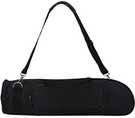 Duokon Borsa per Tromba, Borsa a Tracolla per Tromba in Tessuto Oxford con 2 Scomparti, Interno in Cotone Ispessito, Supporto Leggero 50 X 18 Cm per Studenti, Musicisti, Viaggi di Pratica (BLACK)