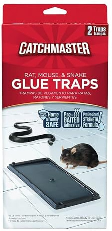 Catchmaster 402 Baited Rat, Mouse and Snake Glue Traps Professional Strength, 2-Pack