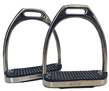 Euroriding Steigbügel aus Edelstahl mit Gummieinlage 12 cm Trittbreite Made by Sprenger