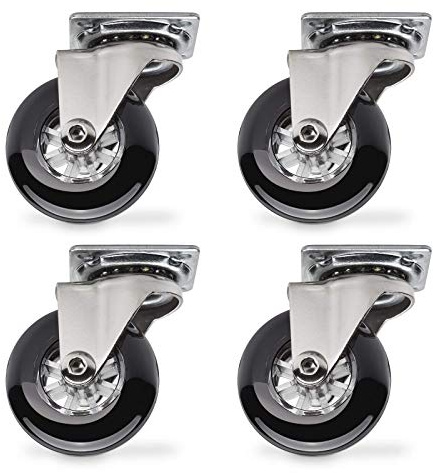 SOTECH 4 st Möbelrullar SWIFT Ø 50 mm svart länkhjul transporthjul fast hjul utan bromsar