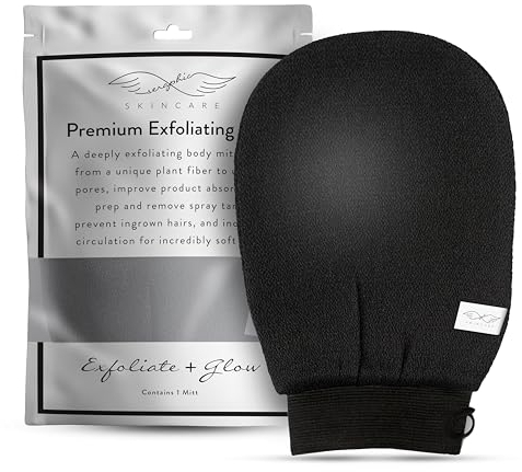 Seraphic Skincare (Original) Premium Exfoliating Mitt für Körper (1pc) - 100% Vegan Body Scrub Glove Kessa Korean - Körper-Peeling für Selbstbräuner Entfernung & Keratosis Pilaris