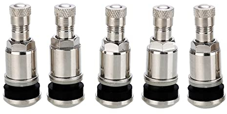5 Stück Metallventile Autoventil Felgenventile Universal Stahlventile Alufelgen Felgen Ventile Legierung Metall-Ventil 11,3 mm, Silber