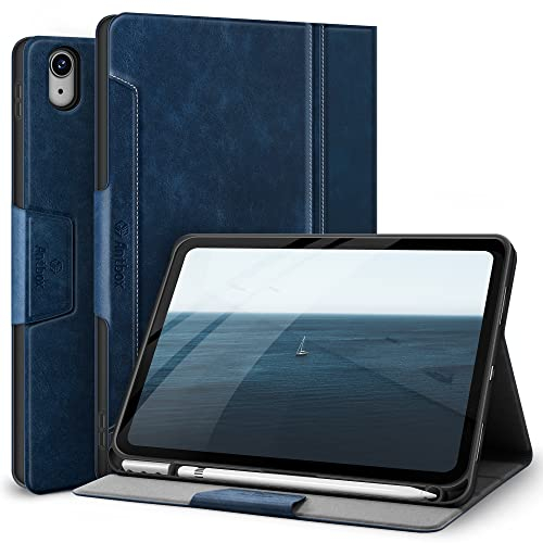 Antbox Hülle für iPad (A16) 11 Generation 2025 11 Zoll, iPad 10 Generation 2022 10,9 Zoll mit Stifthalter Pencil Halter Auto Schlaf/Wach Funktion PU Ledertasche Schutzhülle (Blau)