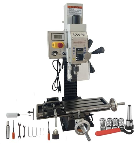 INTBUYING Mini Milling Drilling Machine Benchtop Mill Drill Machine 5.5x20in Precision Hobby Milling Machine 600W MT2 Variable Speed Micro Feed with Spindle Drill Chucks for Metal Plastic Wood 110V